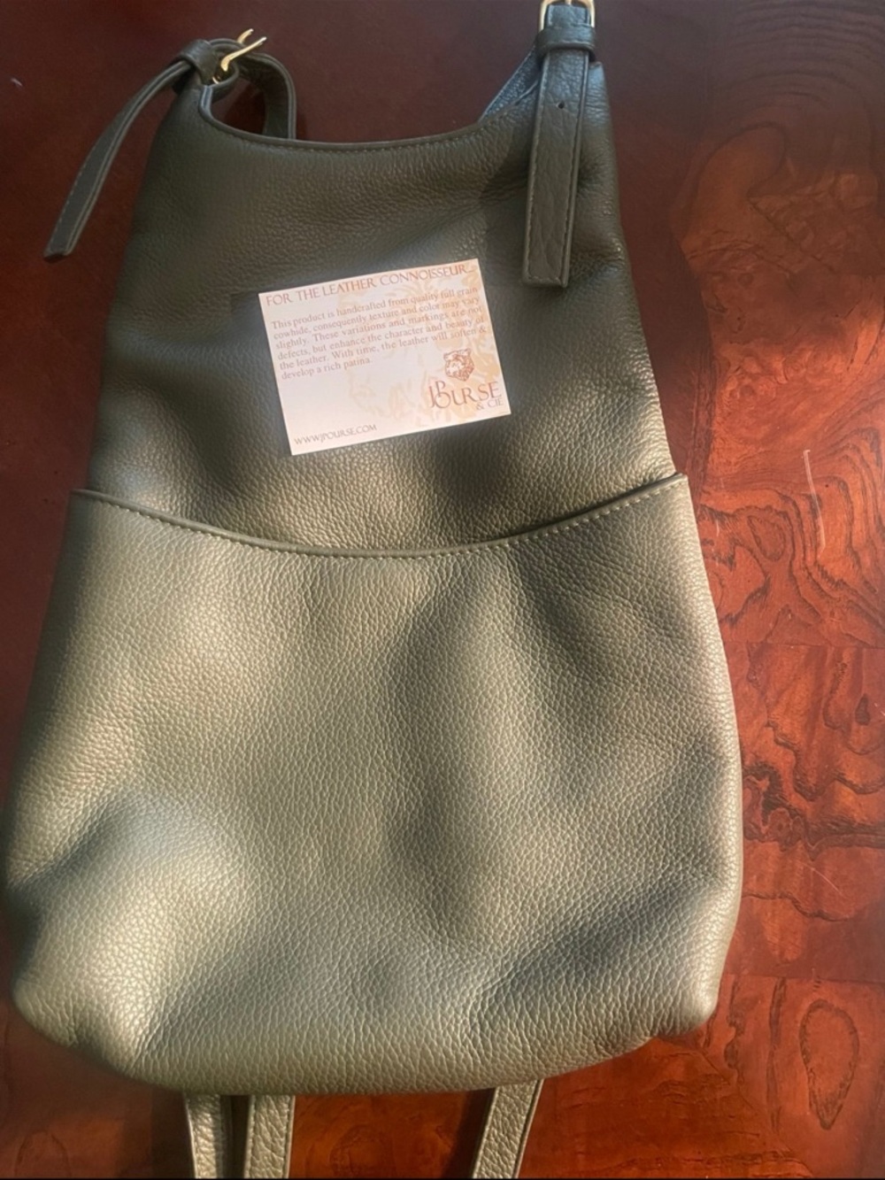 JP OURSE & CIE Kangaroo Elegant Green Leather Shoulder Bag -